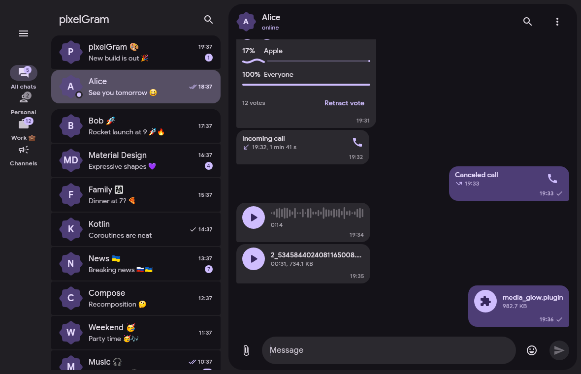 Message types